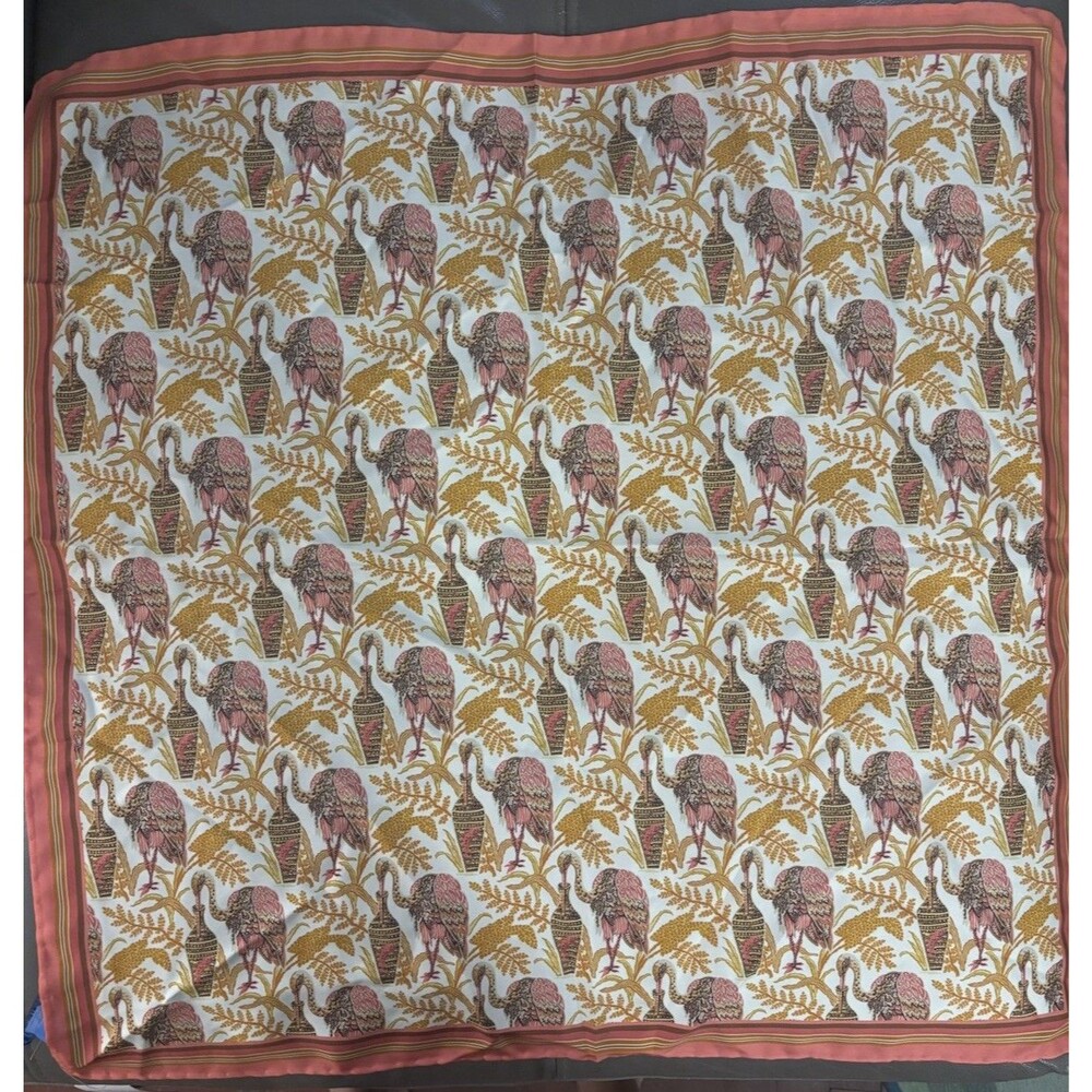 NWT  J. McLaughlin Amoura 100% Silk Scarf In The “Rare Bird Square”print 26"